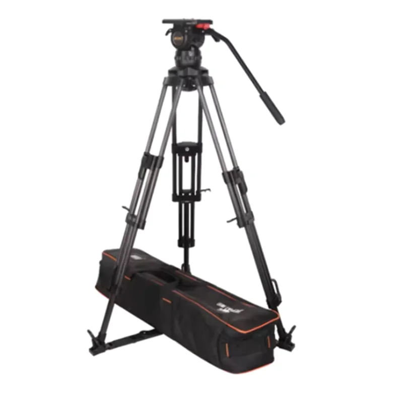 Photographic Equipment Jiepai V20 Pro Professional Broadcast Heavy Duty Carbon Fiber Video Camera Tripod