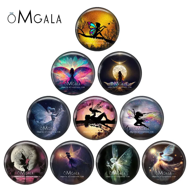 Magic Wings Gilr Art Paintings 12mm/18mm/20mm/25mm Round Photo glass cabochon demo flat back Making findings