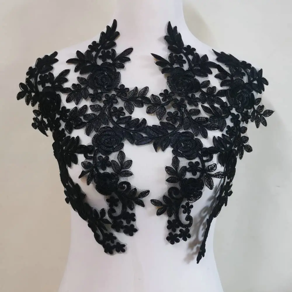 4Pcs Lace Flower Patch Applique Repair Wedding Dress Accessories DIY 36*14cm