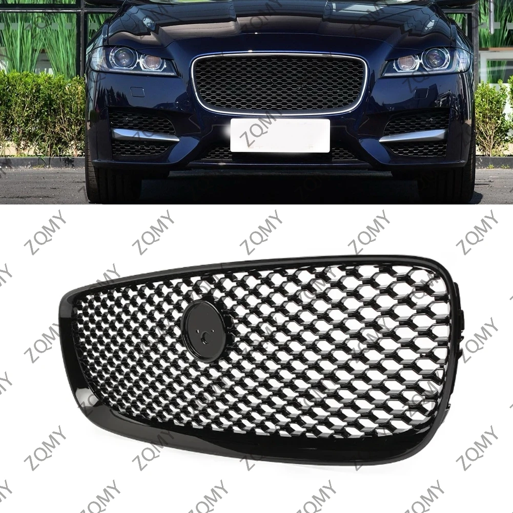 Car Front Grille Upper Radiator Grill For Jaguar X260 XF XFR 2016 2017 2018 2019 2020 W/LOGO