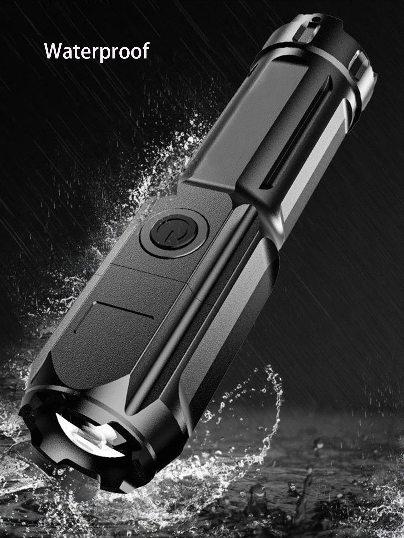 

Светодиодный фонарик для кемпинга, мощный USB перезаряжаемый прожектор, зум-фонарь, встроенный аккумулятор для рыбалки, уличный водонепроницаемый