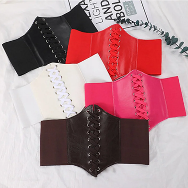 Women\'s Corset Body Shapewear Sexy Wide Leather Belt Cummerbunds Strap Belts for Women High Waist Slimming Corsets and Bustiers