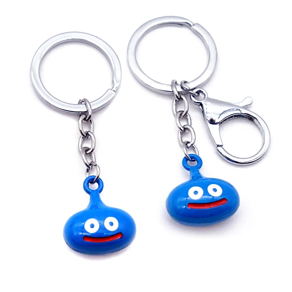 Doragon Kuesuto Blue Slime with Leather Pendant Game Peripherals Dragon Quest Mini Blue Slime All Metal Model Home Ornament Toys