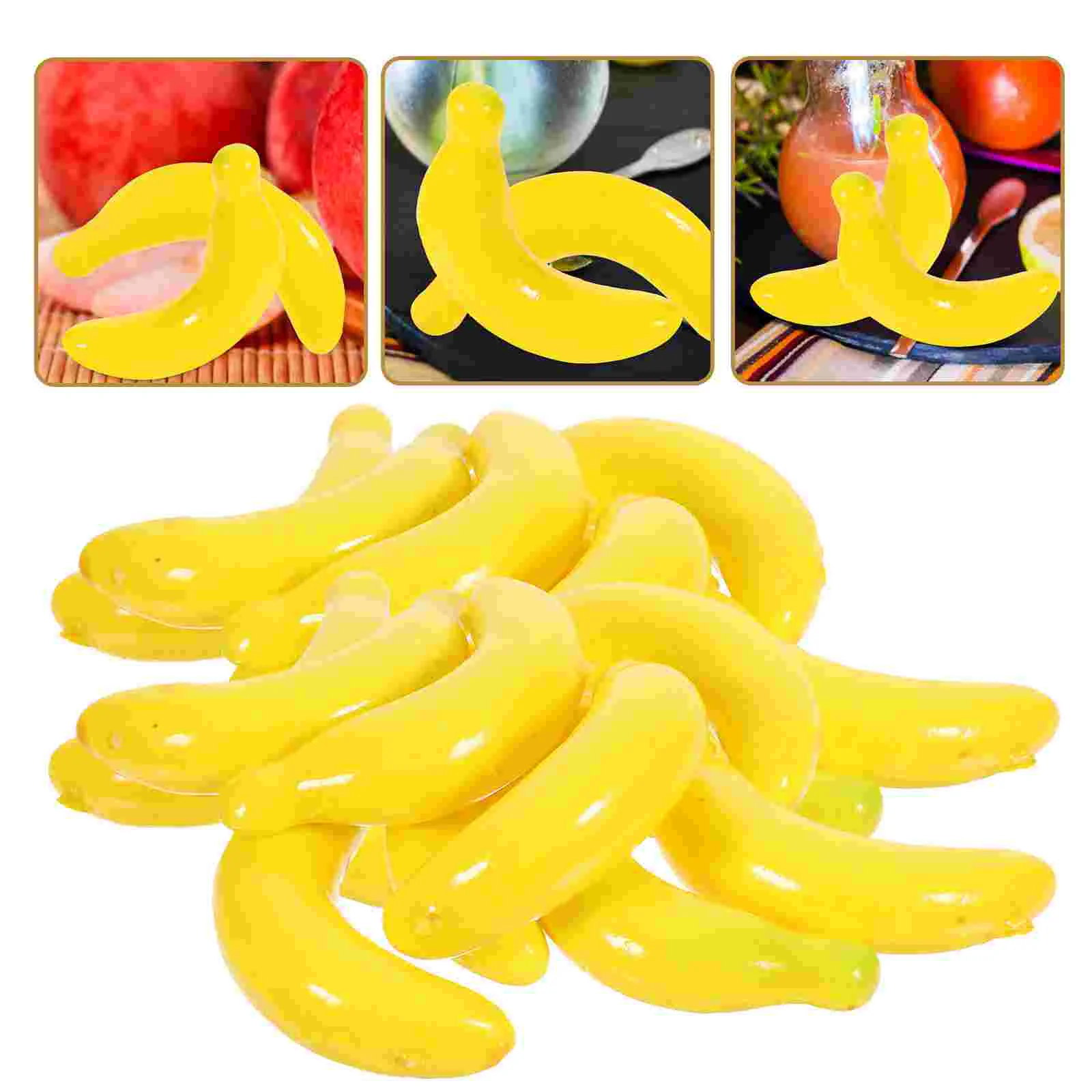 20 Pcs Simulated Small Fruit Model Set Banana Artificial Lifelike Decorations Simulation Ornament Models