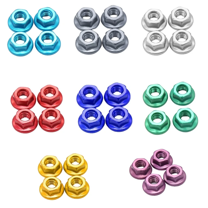 

2024 New 4Pcs/Set Commonly Used M4 Wheel Lock Nuts for 1/10 RC Car Vehicle Fastener Nuts