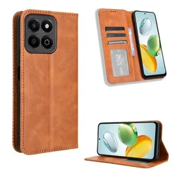 Retro Flip Book Leather Cover for Honor 200 Smart 5G 200smart Magnetic Flip Wallet Case for Honor X7C 4G Honor200 Smart Shell