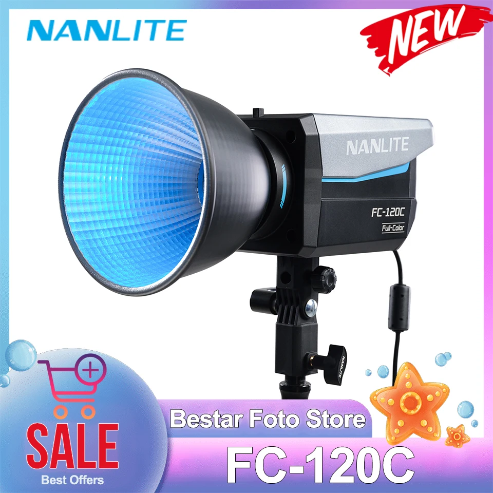 Nanlite FC-120C RGBWW Full-color LED Video Spot Light for Studio Photography Fill Lamp with NANLINK APP Control CRI 95 TLCI 94