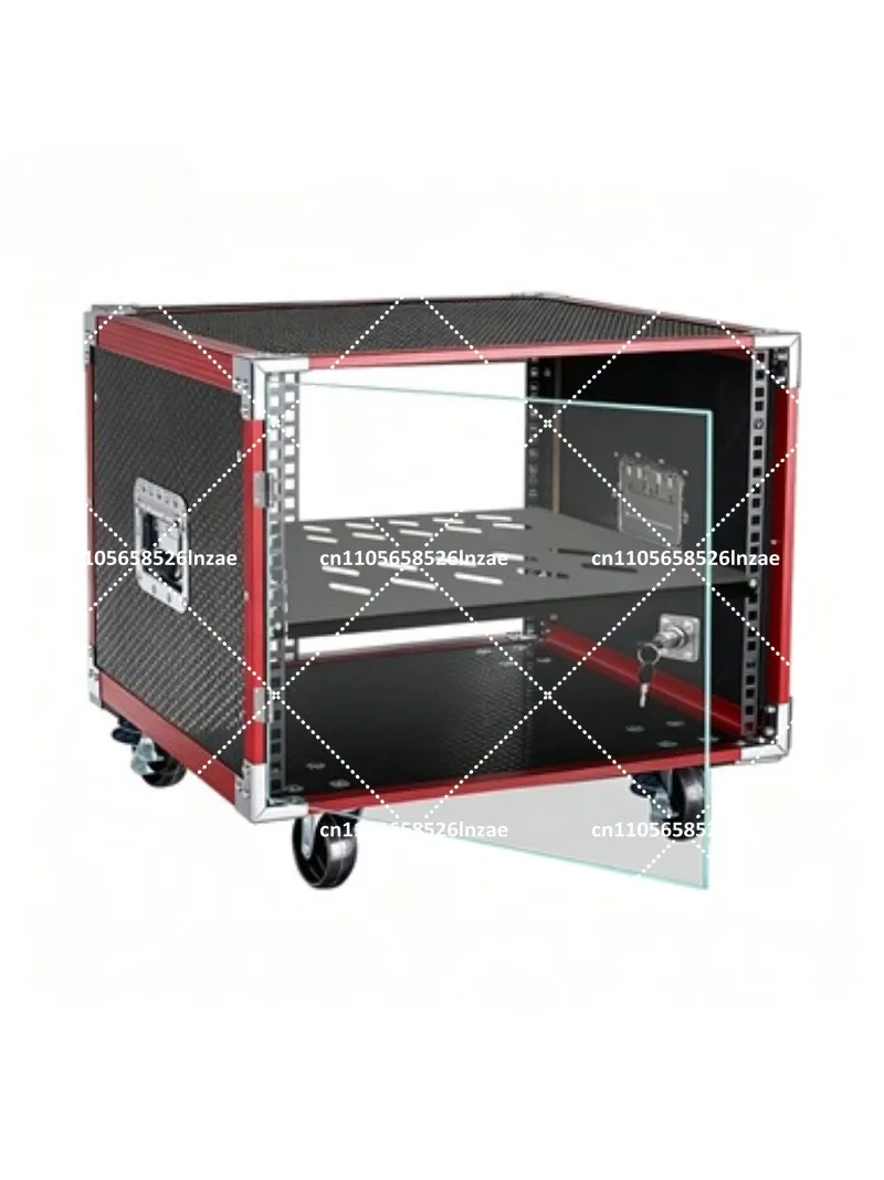 Portable 10U 12U 16U Shockproof Rack Case, Heavy Duty Flight Case for Audio Equipment, Reinforced Alloy Frame - view 6