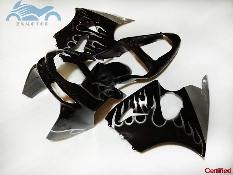 

Motorcycle fairings kit for Kawasaki Ninja ZX6R 1998 1999 ABS plastic fairing set ZX 6R ZX636 98 99 white flames bodywork
