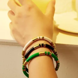 Waterproof High End Personalized Contrast Color Enamel Open Bracelet Niche Retro Fashion Non Tarnish Exquisite Bangle