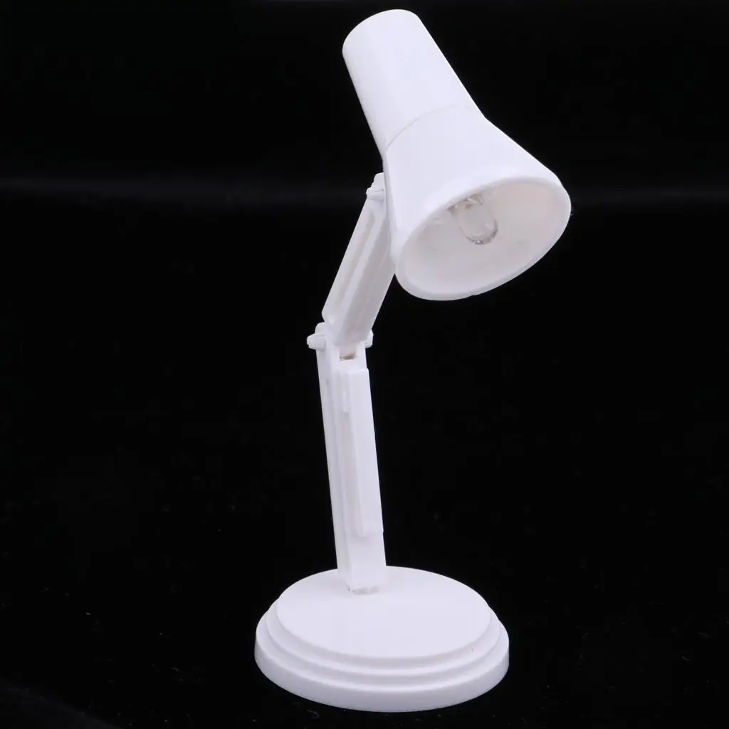 Mini lampe de bureau l'inventaire à LED pour maison de poupées, décorative, blanche, 1:6