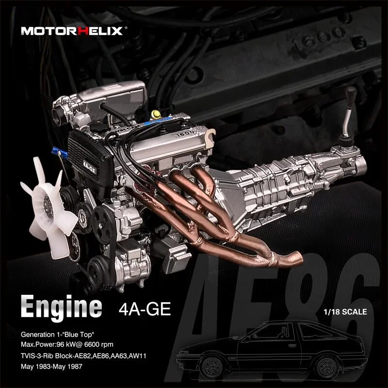 Motorhelix MH 1:18 4A-GE / M275 V12 Modelo ABS do motor