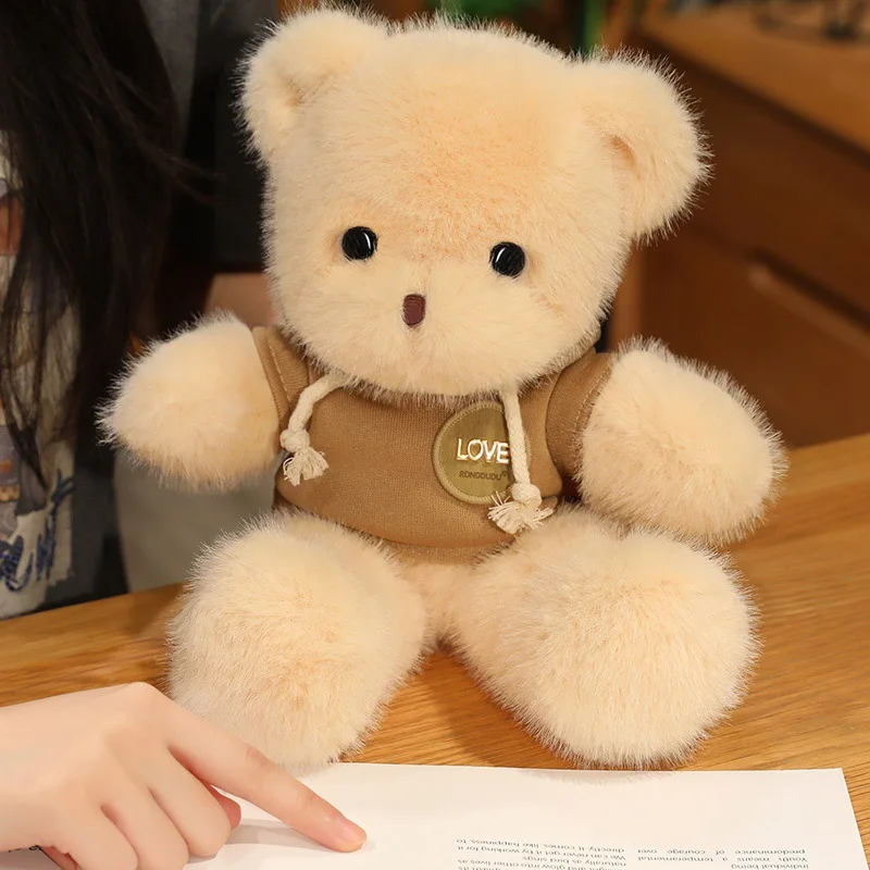 ตุ๊กตาหมีนั่งพร้อมชุดถอดได้ น่ารัก ท่าทางนั่งสบาย ของขวัญสำหรับเด็ก ตุ๊กตาขนนุ่มพร้อมชุดสวมใส่