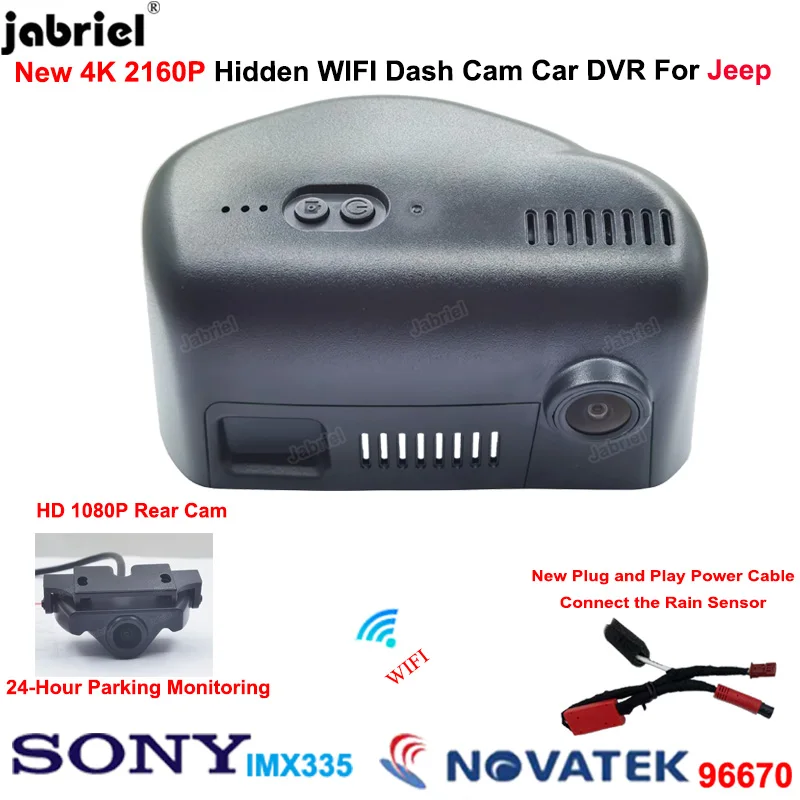 

4K Dash Cam Car Dvr Rear Camera For Jeep Cherokee for Jeep Dodge for Jeep Chrysler 2013 2014 2015 2016 2017 2018 2019 2020 2021