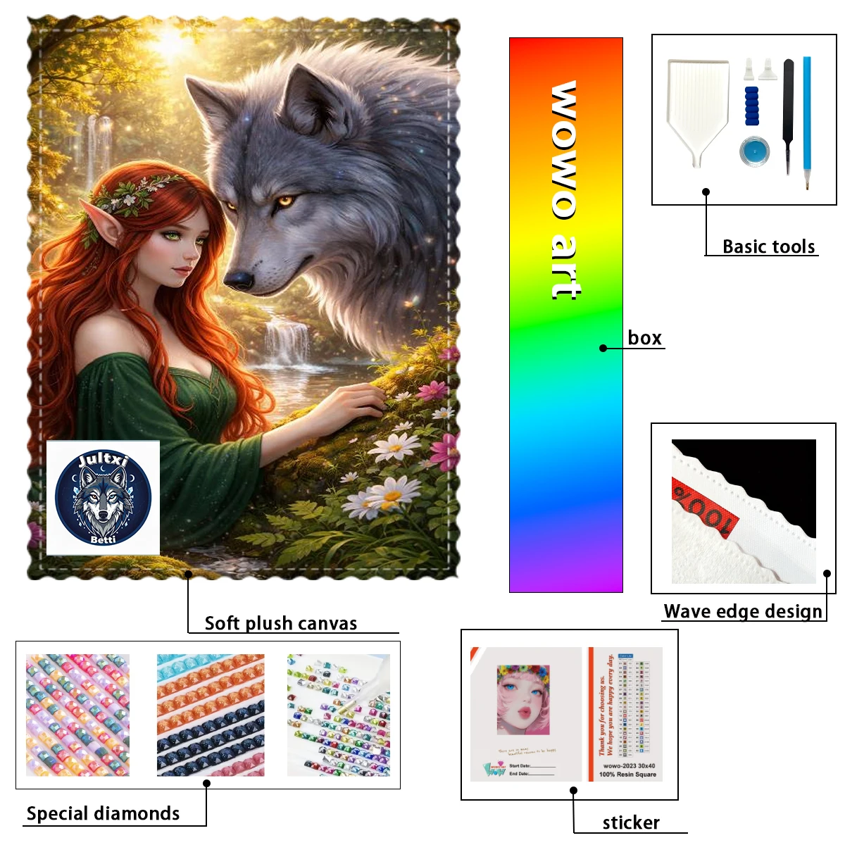 

【Betti_ Diamond Art】Стразы Lobo y hada Crystal AB, стразы FD, идеальные стразы из смолы