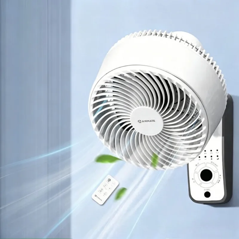 Large Airflow Wall Air Circulator Fan Remote Control Quiet Rotary Fan Wall Mount Fan for Home Office & Commercial Use