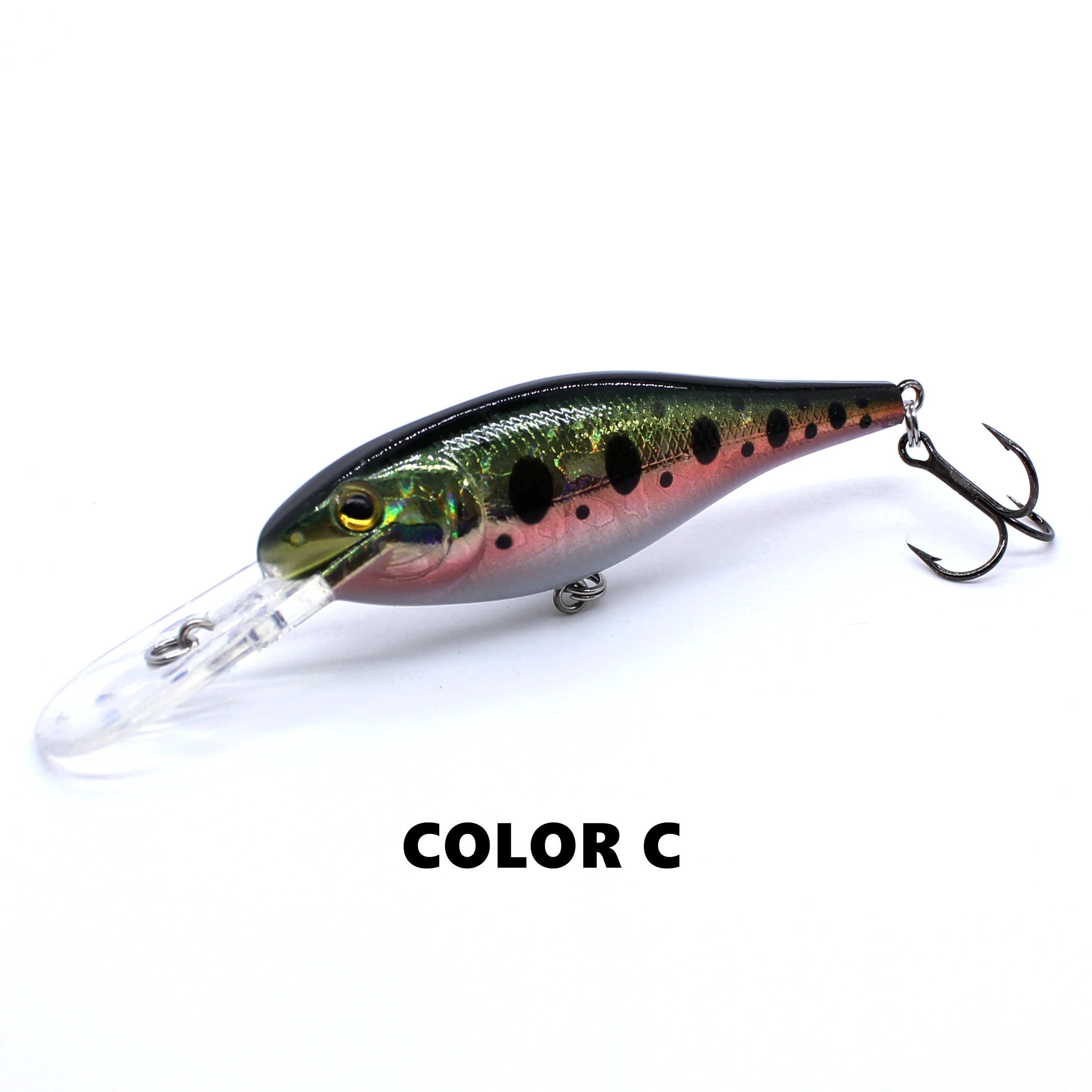 AOCLU Crankbait Wobbler 70 mm 8,7 g schwimmender Shad harter Köder Minnow Tauchtiefe 1,5–3,3 m Angelköder VMC Haken Tackle Qualität – Detail 8