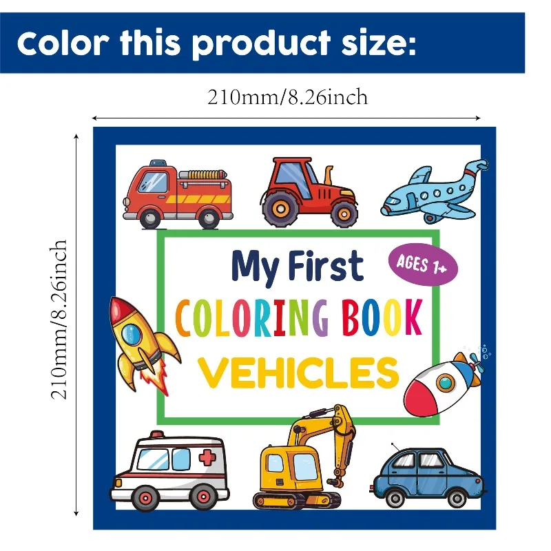 Cars Vehicles Boys Girls Cartoon Coloring Book Educational Hand Drawn Doodle Simple For Kids Learning Activity Gift Unzip