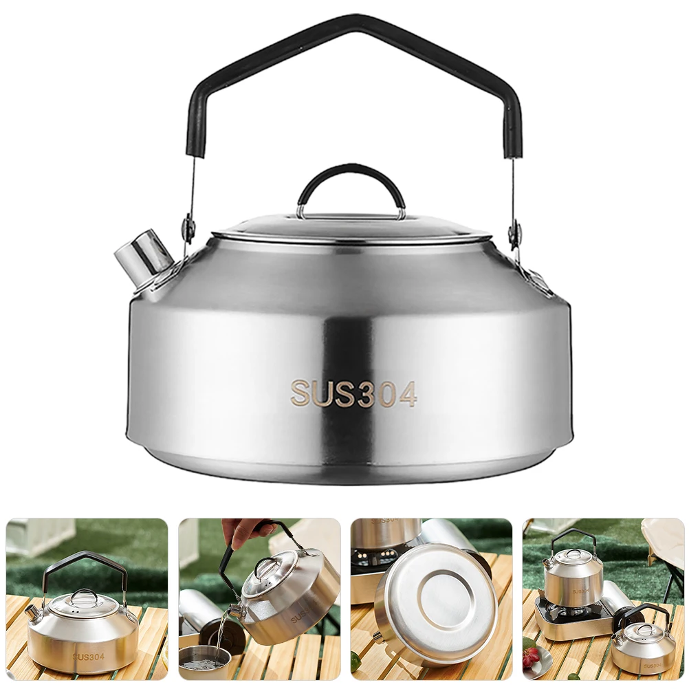 

Stainless Steel Water Kettle 1.5L Multi-Function Ergonomic Handle Portable Stovetop Kettle For Outdoor Camping Tea Coffee