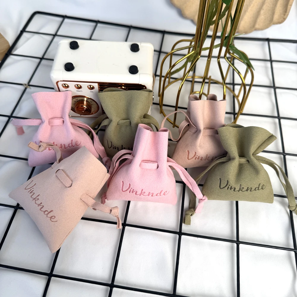 50 قطعة شعار شخصي مستحضرات التجميل ستوكات التعبئة والتغليف حقيبة الفطريات المفتوحة نمط الرباط تصميم حلوى الزفاف هدية كيس التخزين