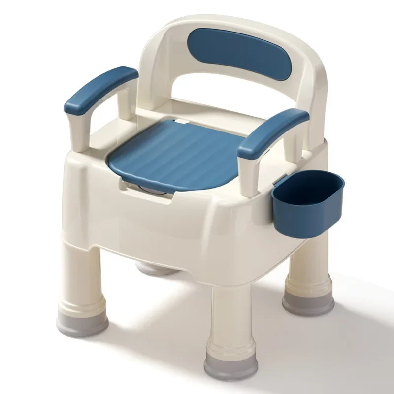 Chaise de toilette portable avec accoudoirs, antidérapante, anti-odeur, pour personnes âgées, femmes enceintes et adultes, réglable, pour usage intérieur et comme pot de chevet
