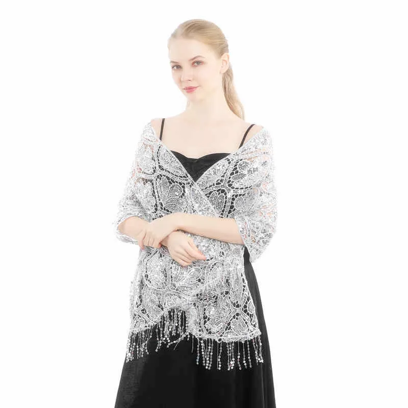 

Аксессуар Cheongsam, шаль с блестками и кисточками, благородная свадебная накидка, праздничная вечерняя накидка in005