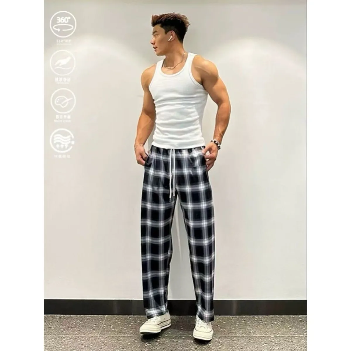 

Мужские модные брюки-карго с завязками и сетчатыми вставками, повседневные, удобные, дышащие, свободного кроя, длинные леггинсы