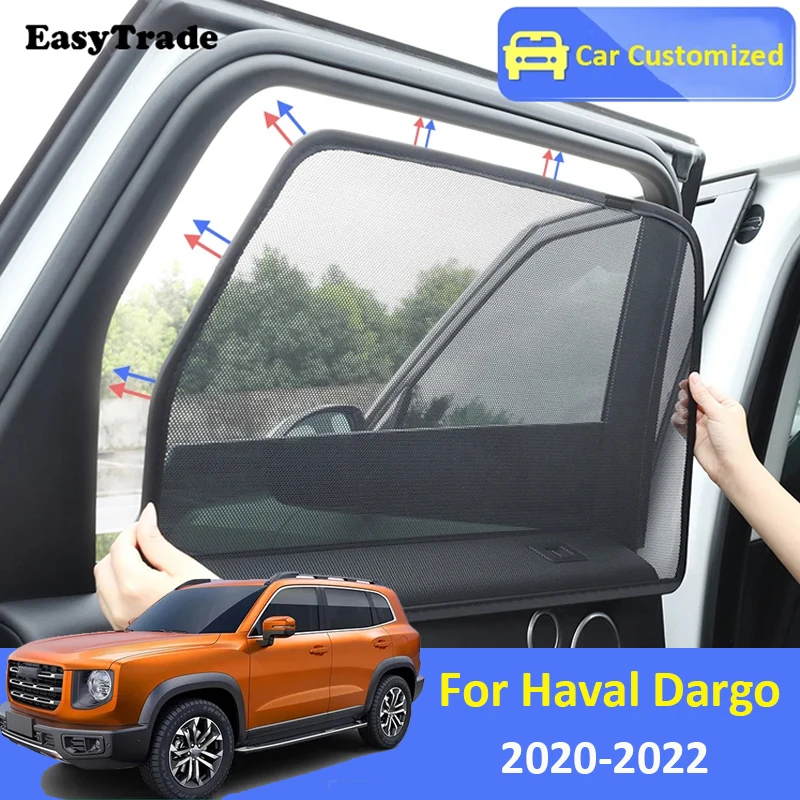 For Haval Dargo 2020-2022 Magnetic Sun Shade Car Sunshade Side Window Mesh Curtains Sunscreen Heat Insulation Protection Cover