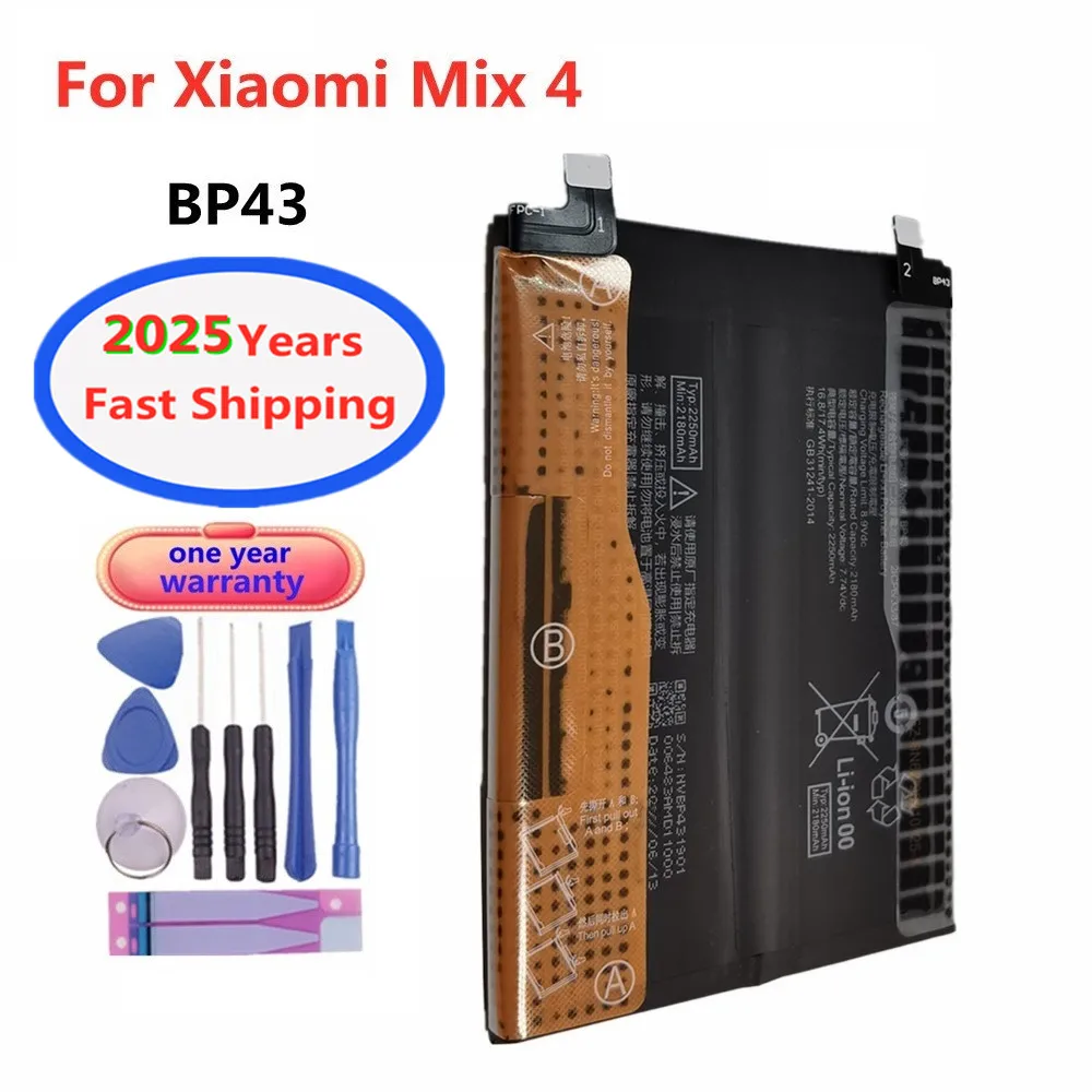 

2025 Years BP43 Battery For Xiaomi Mix 4 Mi Mix4 Mobile Phone Battery Bateria Batteries Fast Shipping + Free Tools