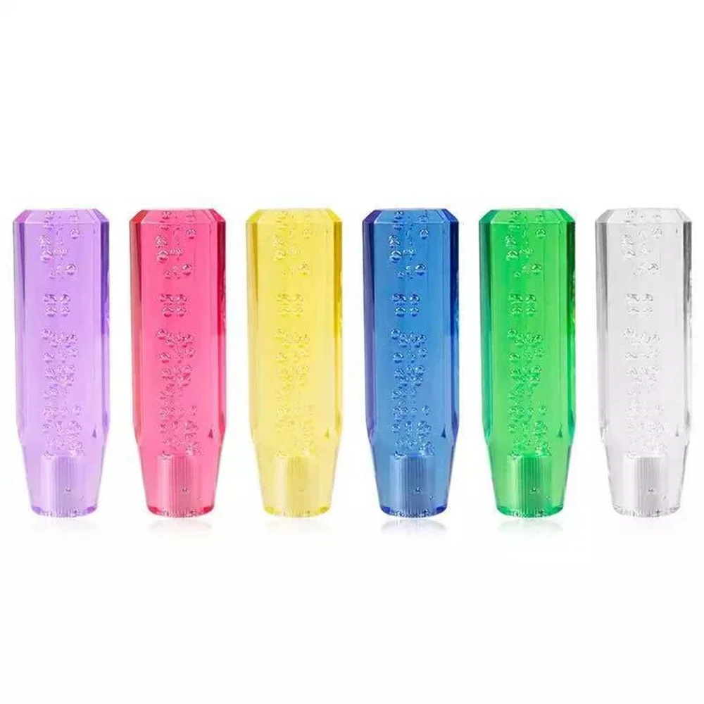 15cm Car Bubble Styling Resin Gear Shift Knob Transparent Manual Diamond Crystal Shifter Cover Fit For Honda Toyota Nissan