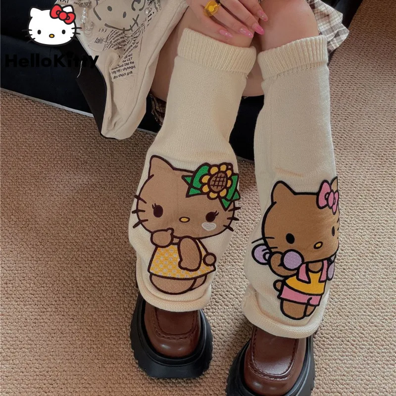 

Sanrio Hello Kitty Y2k Hot Girl Legs Cover Unique Design New Knitted Stacked Socks Japanese Style Harajuku Trend Mid Tube Socks