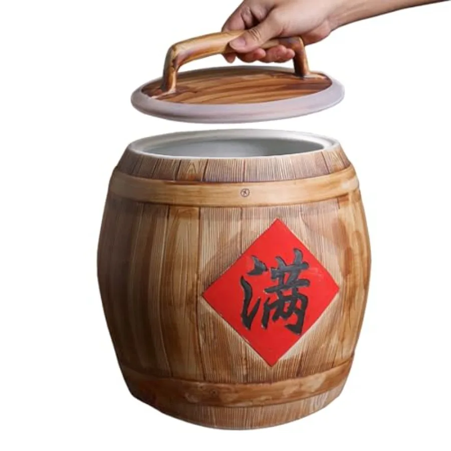 

Ceramic Rice JarLarge Ceramic Rice Container Food Airtight Storage Jars 5 10 15 25kg Grain Dispenser Rice Storage Box with Lid