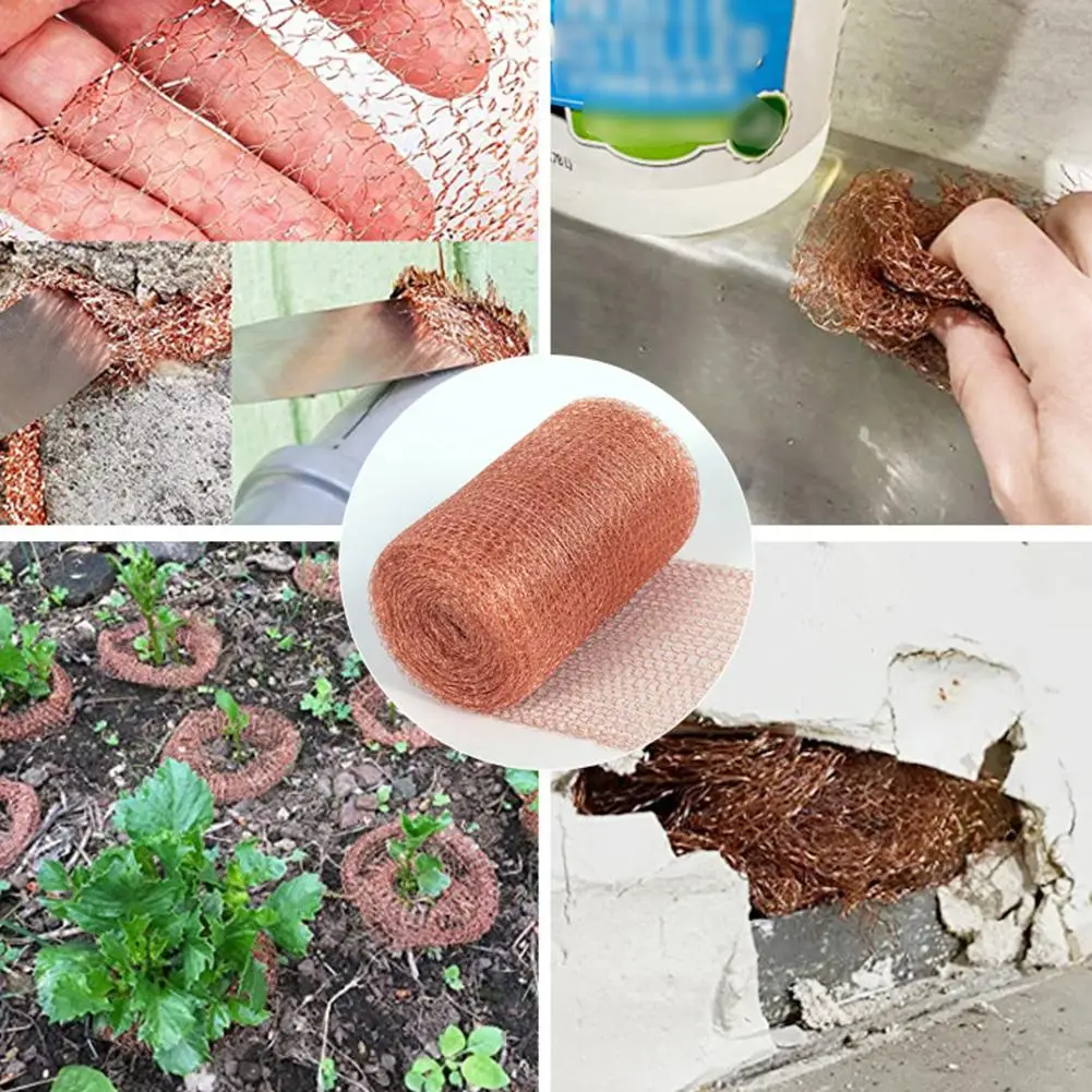 Copper Mesh Knitted Woven Filter Soffit Mesh Rat Rodent Garden Slug Shielding Net Network Protection Snail Plant Control P4E9