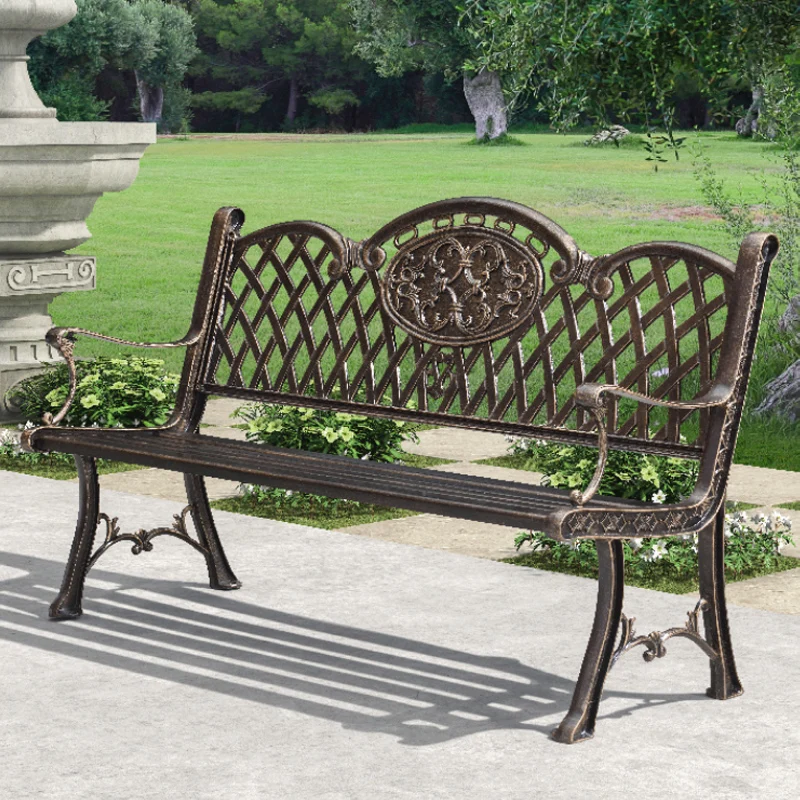 

Outdoor Patio Bench Park Seat with Aluminum Legs