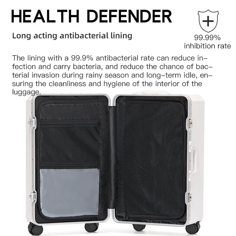 Travel Bag Luggage Suitcase Wide Handle Travel Suitcase Men  suitcase coCarry-On Luggage Women PC Aluminum Frame Trolley Case