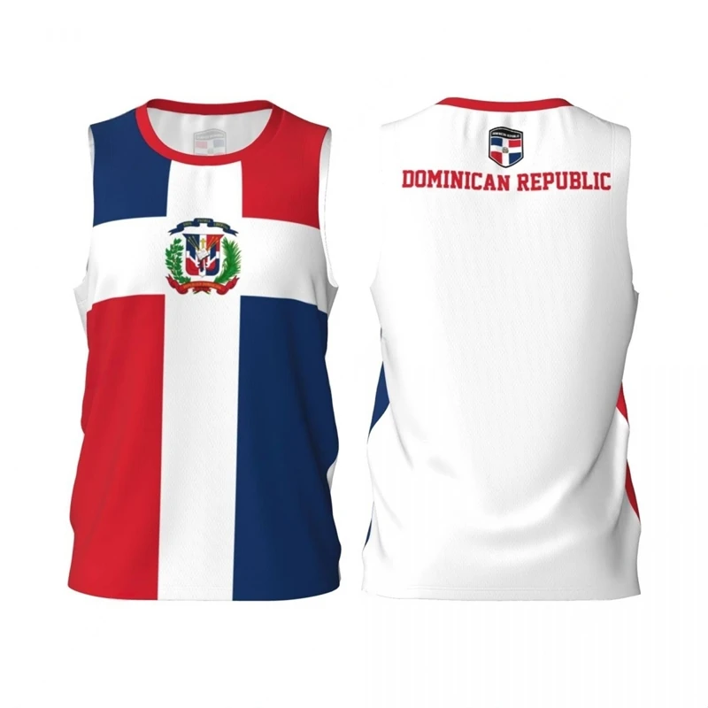 Dominican Republic Flag Basketball Jersey Fashion Casual 3D National Emblem Print Sports T Shirt Loose Quick Dry Breathable Tees