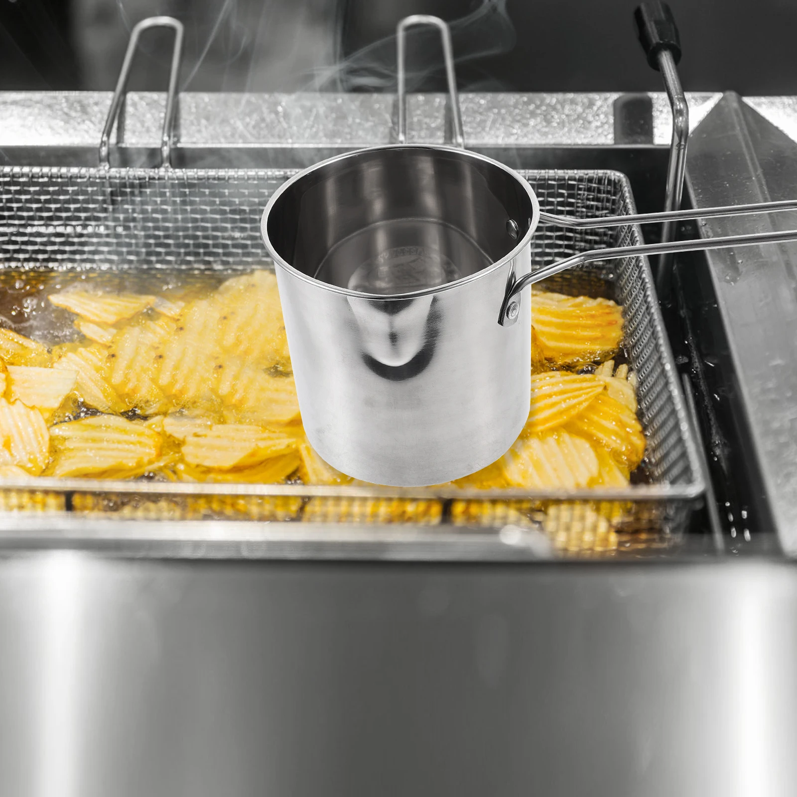 

Stainless Steel Fryer Baskets Deep Frying Skillet Pasta Filter Small Fry Pot Long H Non Slip Premium Metal