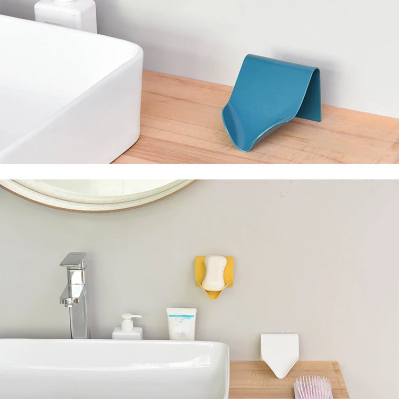 Wall Mounted Soap Holder Storage Box Self Drain Dish Adhesive Bathroom Shower Soap Dishes   accesorios de baño moderno