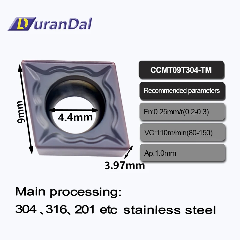 

Free Shipping Carbide Inserts CCMT09T304 TM LP8015 Mechanical Workshop Tools Metal Lathe Turning Accessories