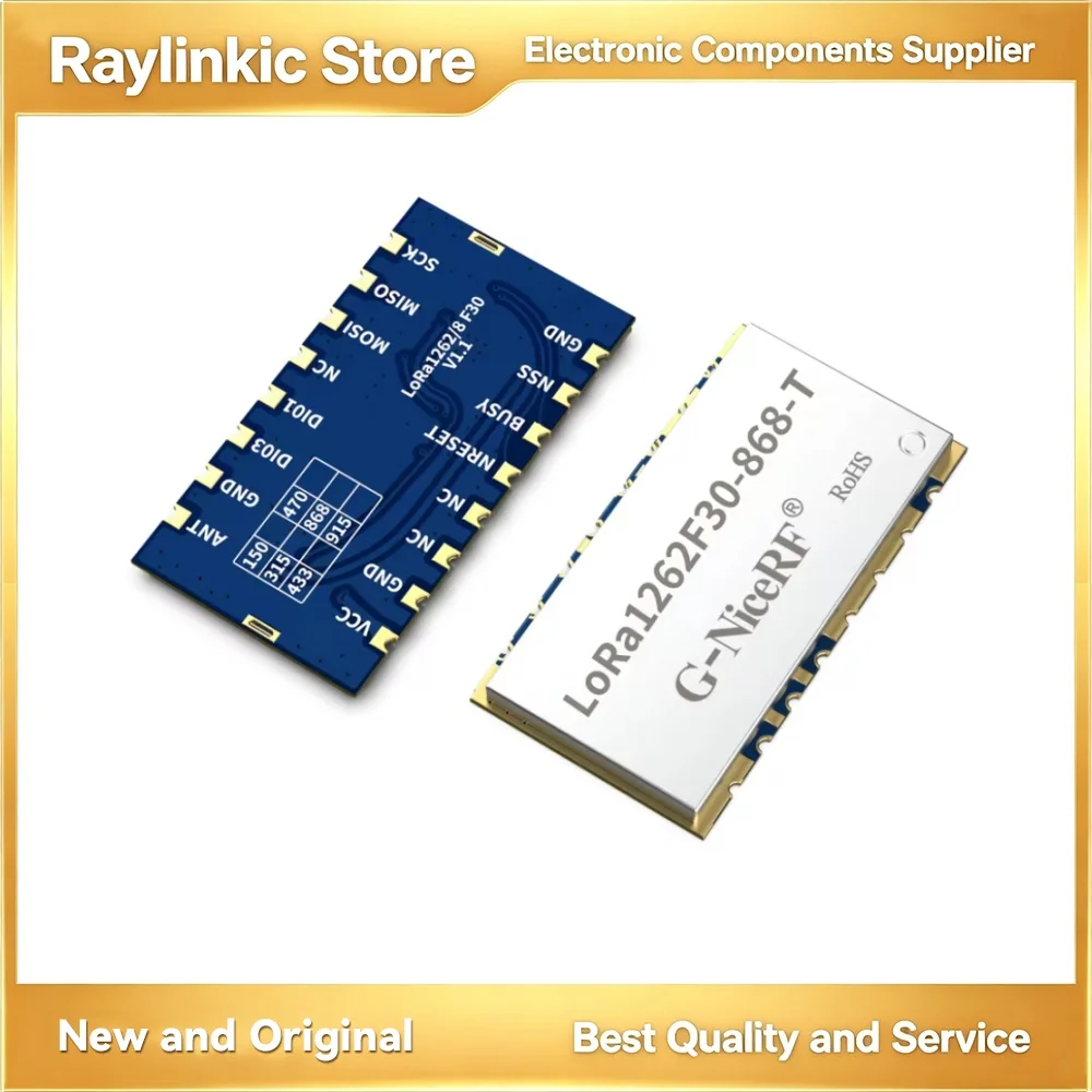 G-NiceRF 2PCS LORA1262F30-T LoRa Module Customizable 150-960 MHz SX1262 33 dBm -148 dBm TCXO High Sensitivity Low Current