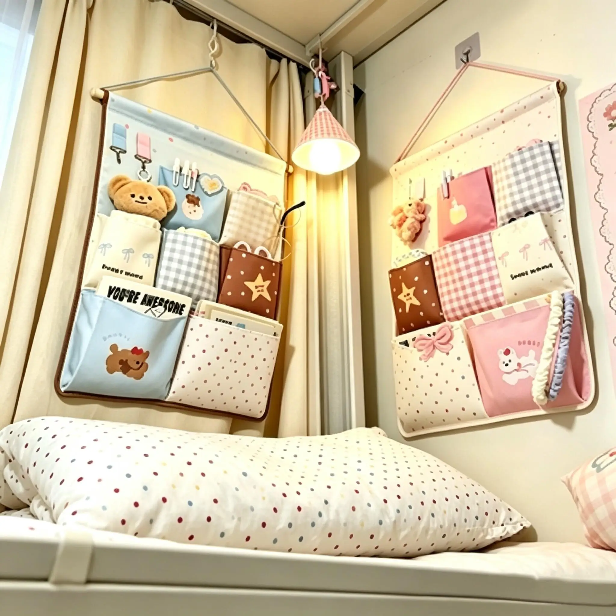 college-dormitory-bed-hanging-storage-bag-student-bedroom-upper-and-lower-bunk-bed-organizer-tool-korean-style-wall-mounted