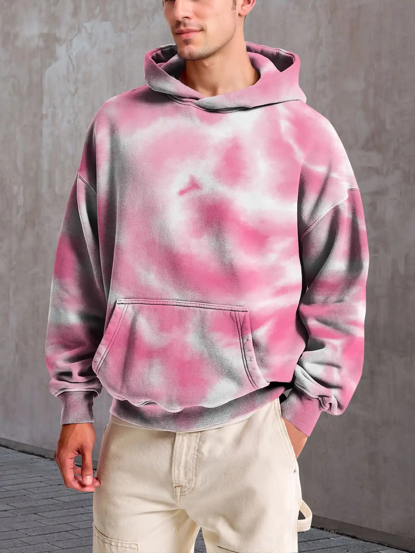 

Pink style 3D print pattern Hoodie style ink splash pattern hoodie sweatshirt cool street style pullover hoodie top