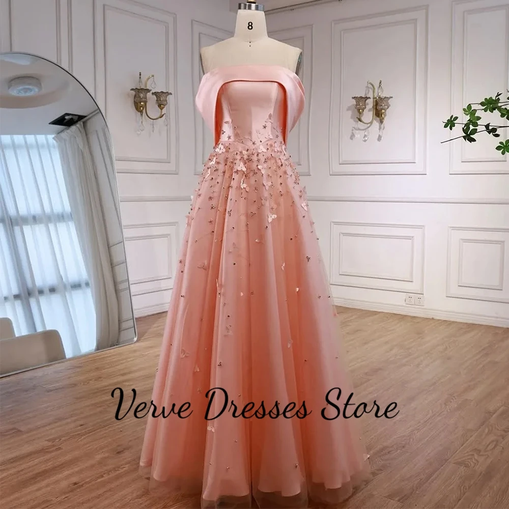 Pink Satin and Tulle Evening Dress with Off the Shoulder A-Line Celebrity Gowns Crystal Flowers Customized Homecoming Dresses image 5