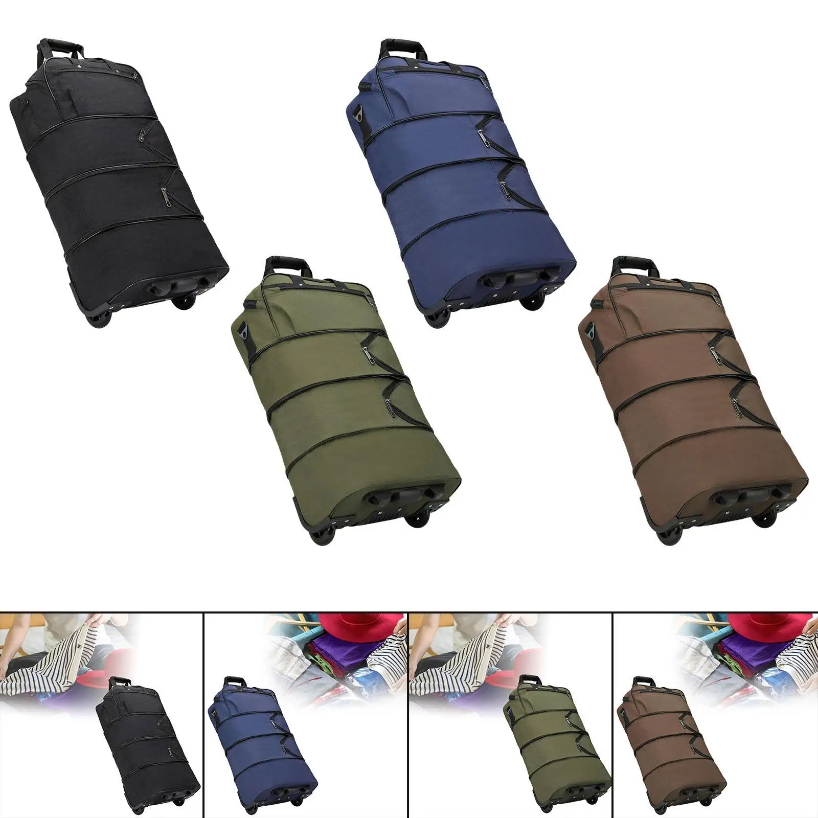 Rollbare Reisetasche, kompakte, multifunktionale, robuste Gepäcktasche mit Rollen