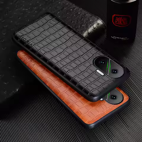 Luxury Crocodile Leather Case For Poco F7 Ultra F6 F5 F2 Pro F3 F4 GT Premium Slim Fit PU Back Cover for Poco F7 Pro Phone Case
