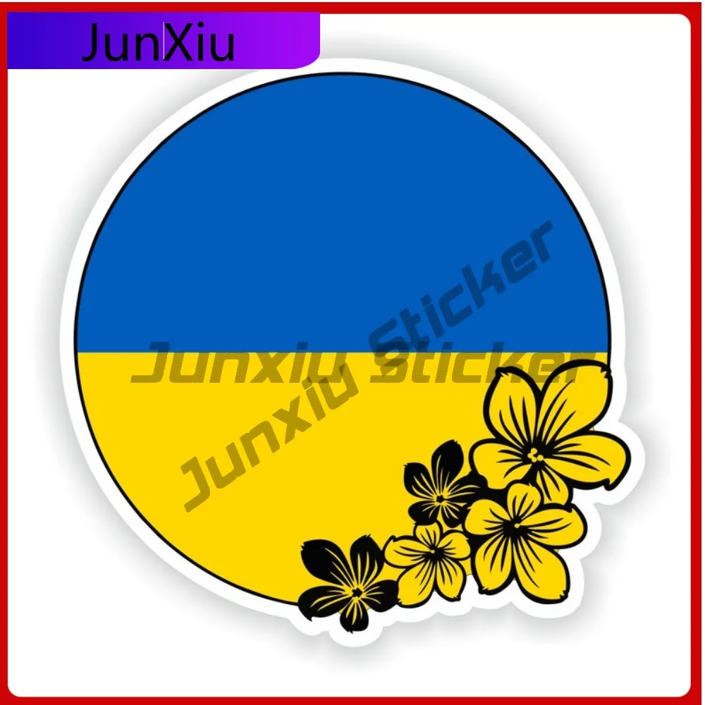 

Ukraine Sticker Round Flag Funny Cute Bumper Window Durable Vinyl Vehicle Decor Vinyl Decal For Car Truck SUV Window Bumper