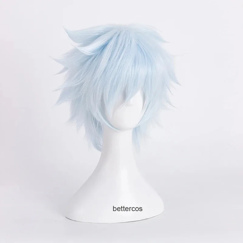 

AAA 2025 BORUTO NEXT GENERATIONS Mitsuki Cosplay Short Light Blue Heat Resistant Synthetic Hair + Wig Cap