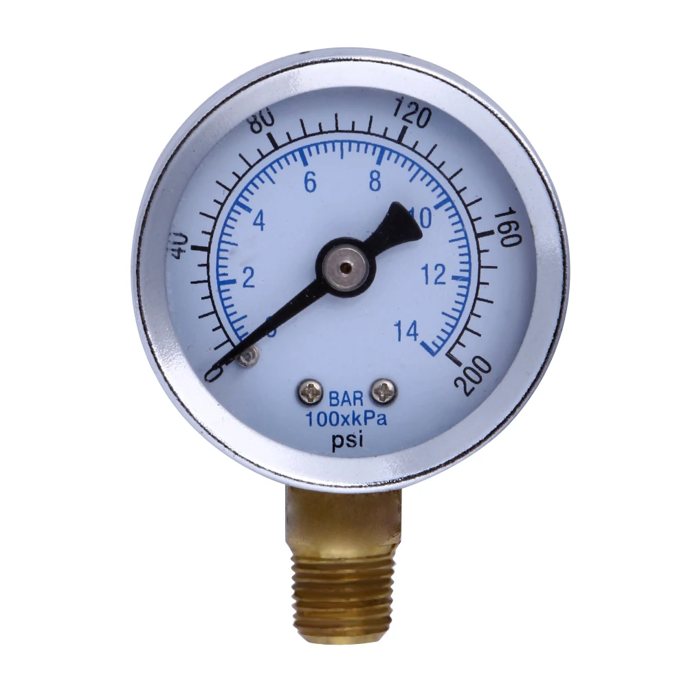 0-200 PSI Pressure Gauge Air Compressor Hydraulic Pressure Gauge 1/8 NPT Compressor Compressed Air Pressure Gauge