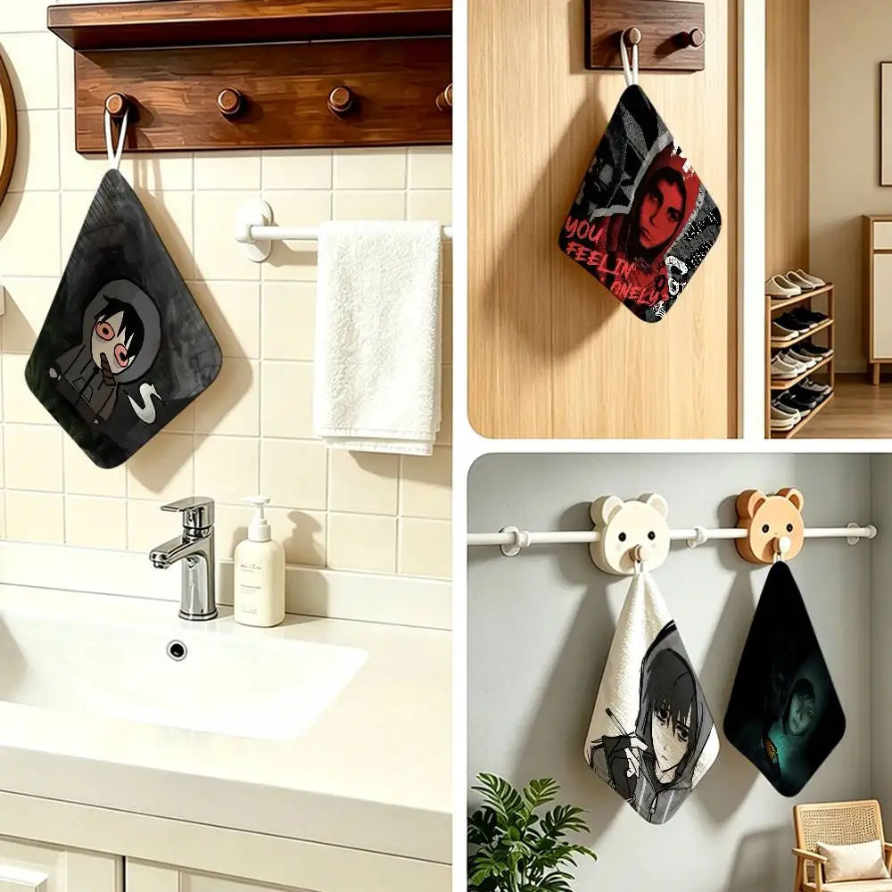 Game Simon Cry of Fear  Polyester Cotton Hanging Kitchen Towel Skin Friendly Hand Wiping Towel For Hotel Cafe Household