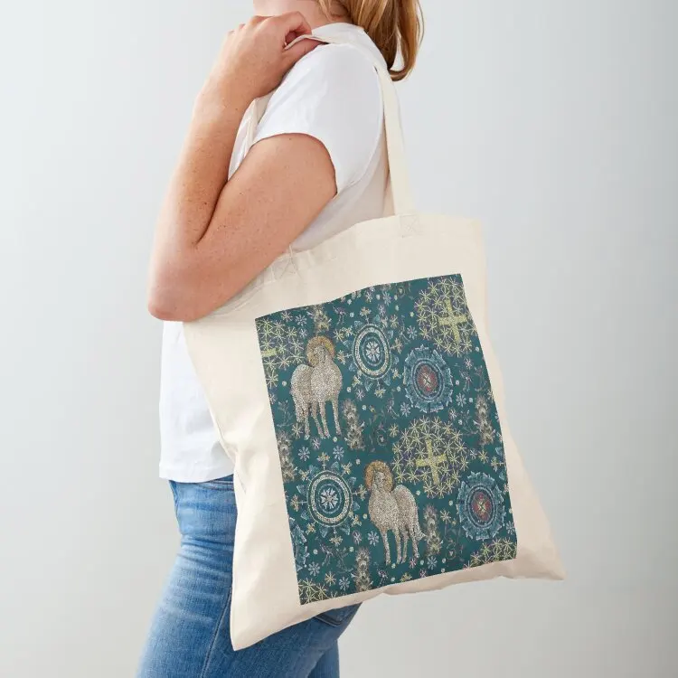 

Mosaics of Ravenna: Blue - Byzantine Collection Tote Bag canvas tote bags woman 2025 Women's bag Handbags women
